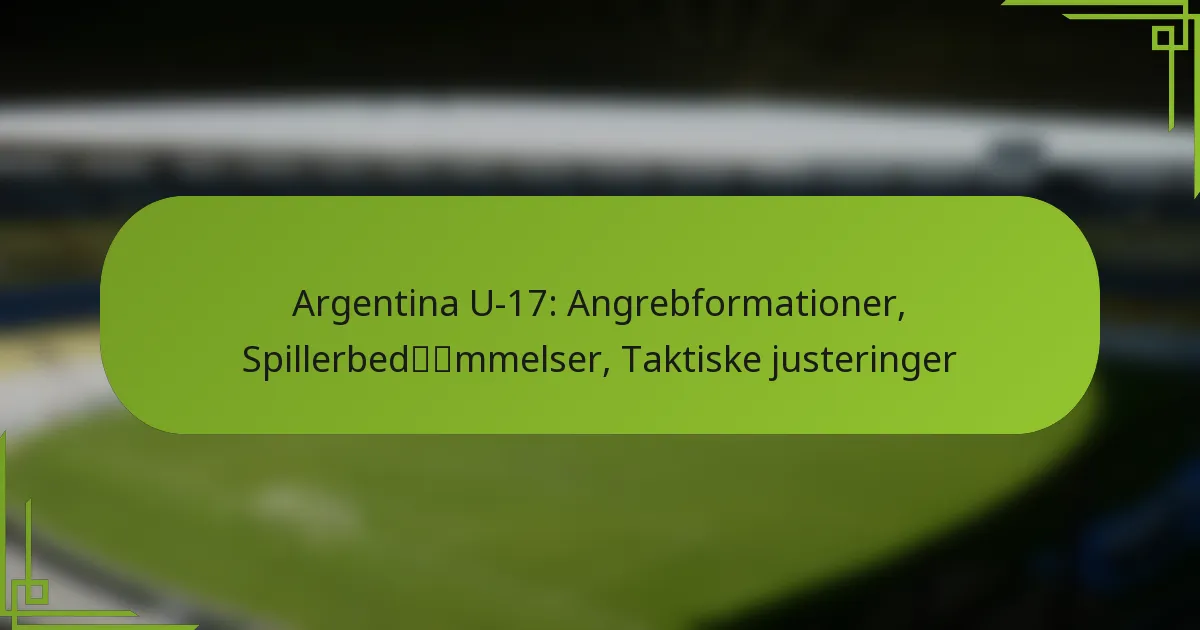 Argentina U-17: Angrebformationer, Spillerbedømmelser, Taktiske justeringer
