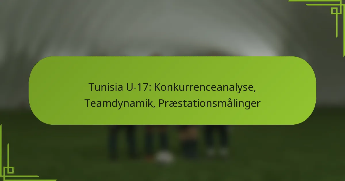 Tunisia U-17: Konkurrenceanalyse, Teamdynamik, Præstationsmålinger