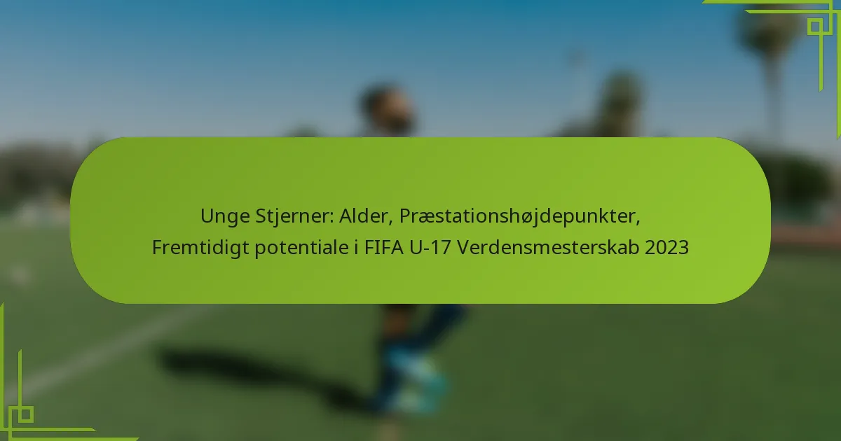 Unge Stjerner: Alder, Præstationshøjdepunkter, Fremtidigt potentiale i FIFA U-17 Verdensmesterskab 2023