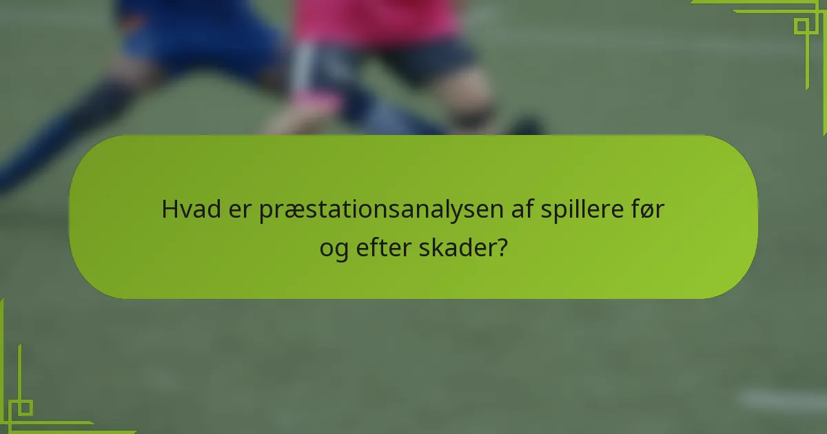 Hvad er præstationsanalysen af spillere før og efter skader?